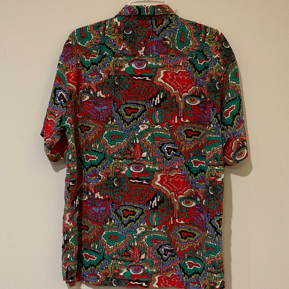 Designer Gentleman Multicolor Abstract Print Short-Sleeve Button-Down Shirt - Picture 3 of 5